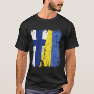 Finland Ukraina Halv Flagga Finsk Ukrainskt Kultur T Shirt