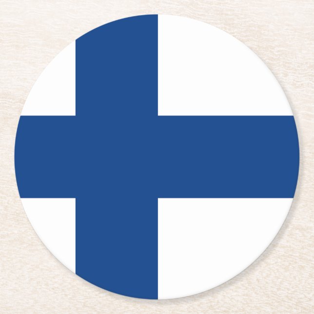 Finland Underlägg Papper Rund (Framsidan)