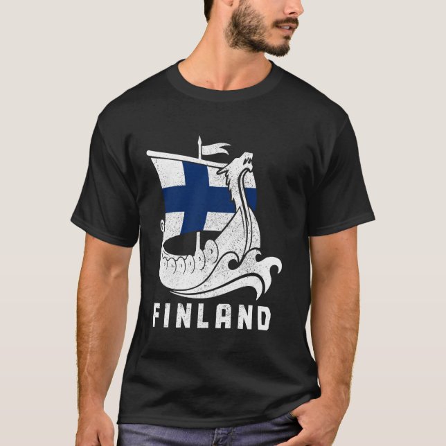 Finland Viking Finn Suomi Sisu Souven T Shirt (Framsida)