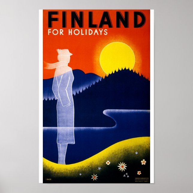 Finland Vintage affisch återställd (Framsidan)