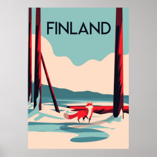 Finland vintage resor poster