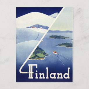 Finland Vintage resor Poster återställt Vykort