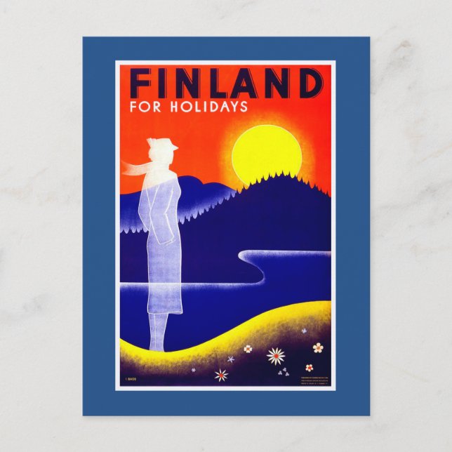 Finland Vintage resor Poster Vykort (Framsida)