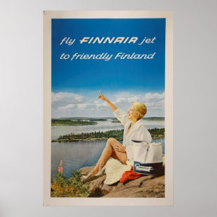 Finland vintage resoraffisch poster