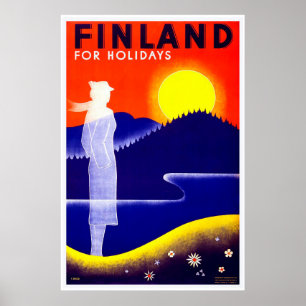 Finland vintage resoraffisch poster
