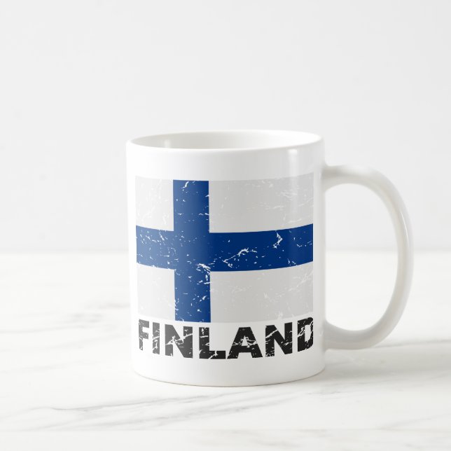 Finland vintageflagga kaffemugg (Höger)