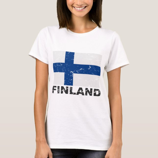 Finland vintageflagga t shirt (Framsida)