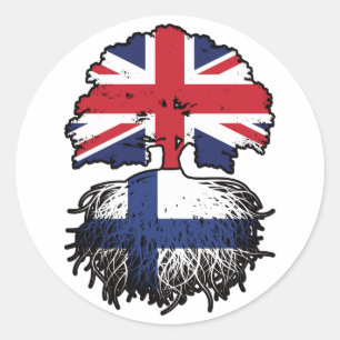 Finlands brittiska Storbritannien Storbritannien,  Runt Klistermärke