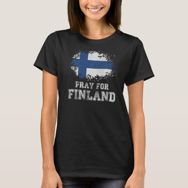 Finlands finländska Flagga T Shirt (Framsida)