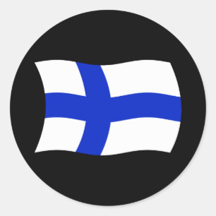 Finlands flagg dekal runt klistermärke