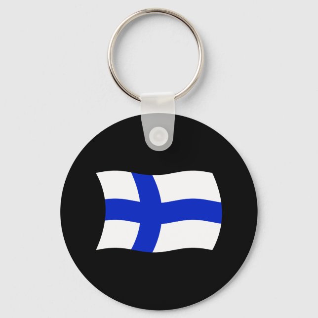 Finlands Flagg Nyckelring (Framsida)