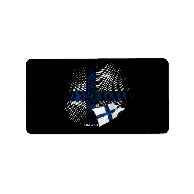 Finlands flagga adressetikett (Framsidan)