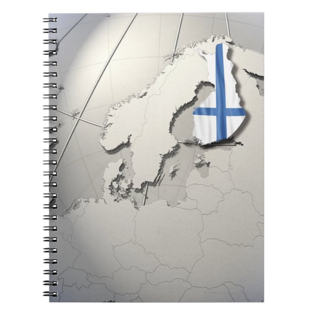 Finlands flagga anteckningsbok med spiral (Framsidan)