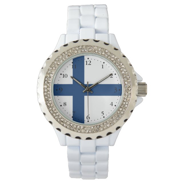 Finlands flagga armbandsur (Framsida)