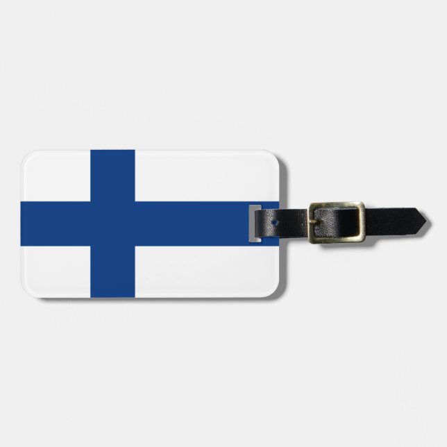 Finlands flagga bagagebricka (Horisontell Framsida)