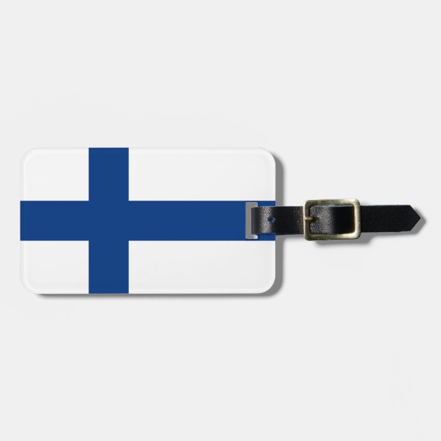 Finlands flagga bagagebricka (Horisontell Framsida)