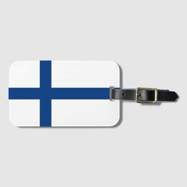 Finlands flagga bagagebricka (Framsida horisontal)