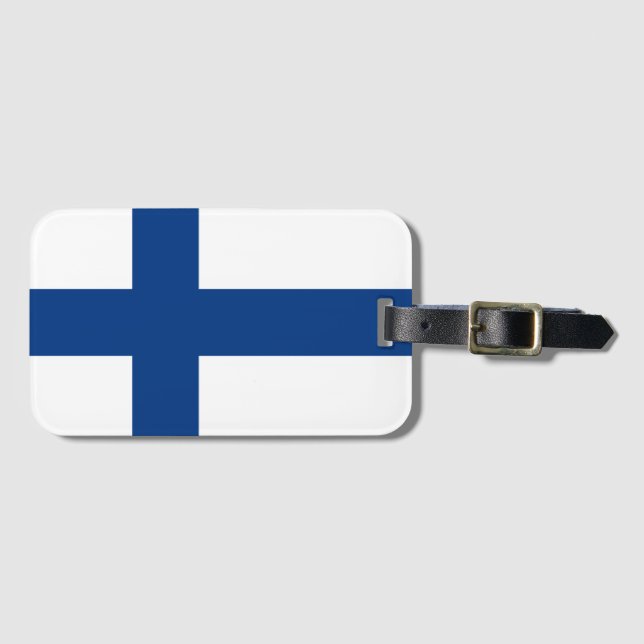 Finlands flagga bagagebricka (Framsida horisontal)