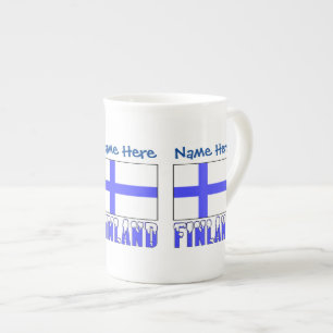 Finlands Flagga Blue Personalization Benporslin Mugg