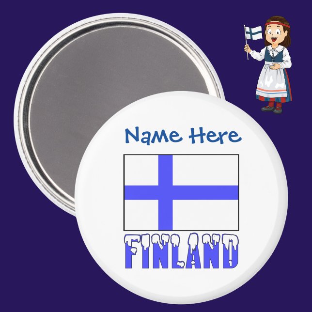 Finlands Flagga Blue Personalization Magnet (Skapare uppladdad)