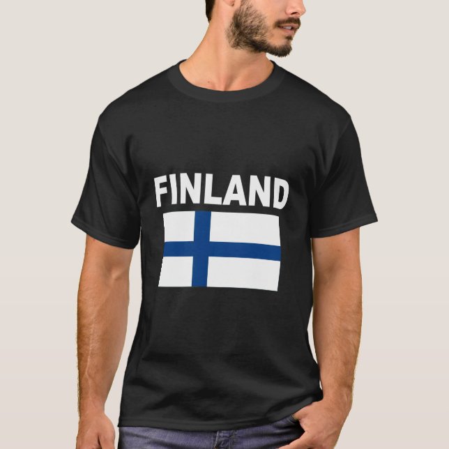 Finlands Flagga Coola Finlands Suomi Flaggor Gift T Shirt (Framsida)