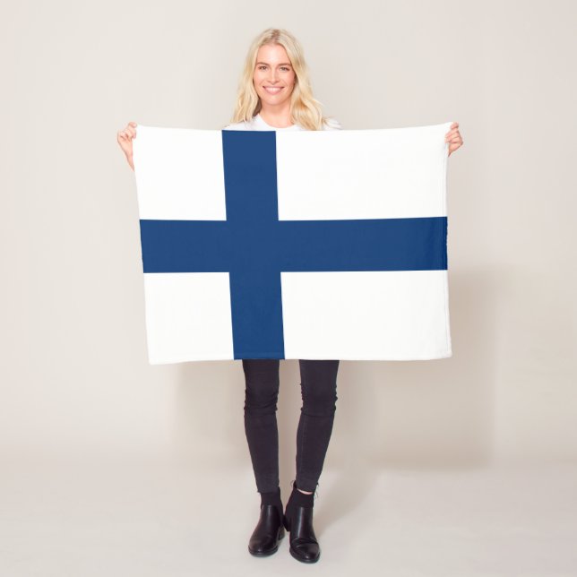 Finlands flagga fleecefilt (På plats)