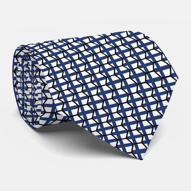 Finlands flagga Geometrisk hexagonmönster Slips (Rullad)