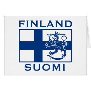 Finlands flagga hälsningskort