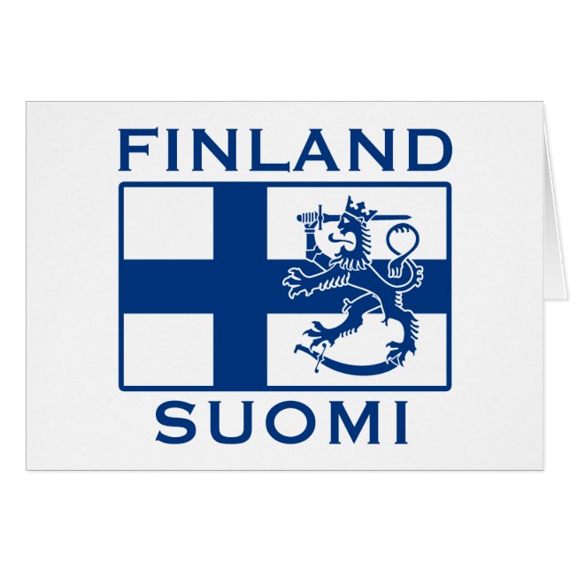 Finlands flagga hälsningskort (Framsidan Horizontal)