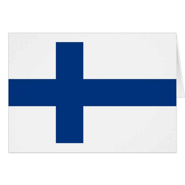 Finlands flagga hälsningskort (Framsidan Horizontal)