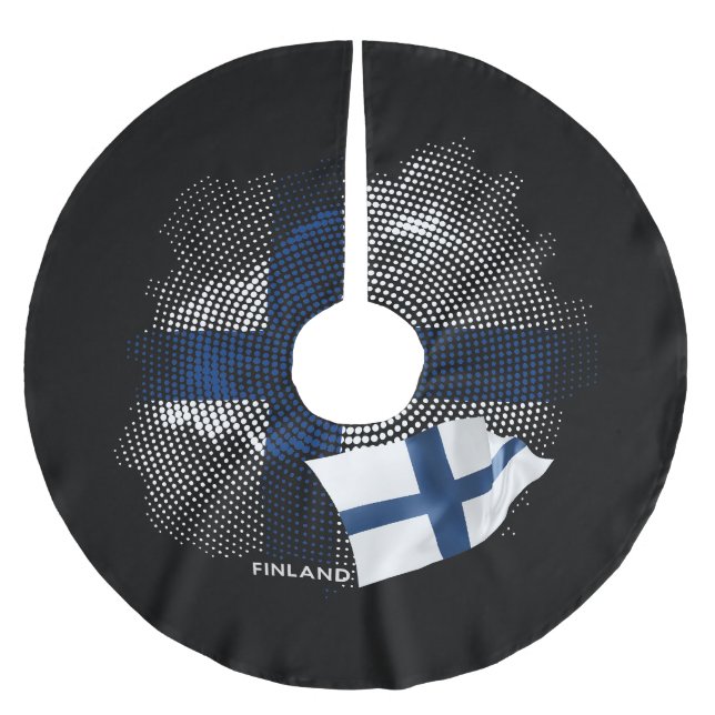 Finlands flagga julgransmatta borstad polyester (Framsidan)