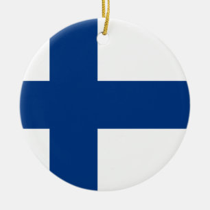 Finlands flagga julgransprydnad keramik