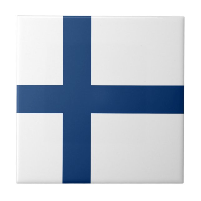 Finlands flagga kakelplatta (Framsidan)