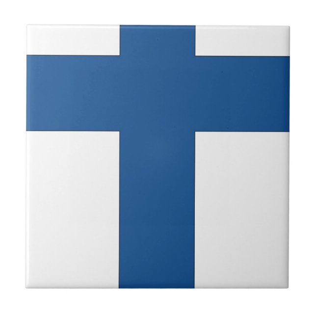 Finlands flagga kakelplatta (Framsidan)