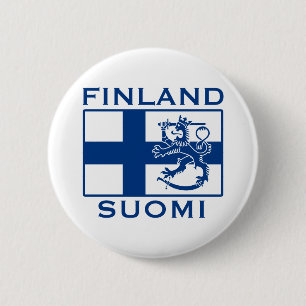 Finlands flagga knapp