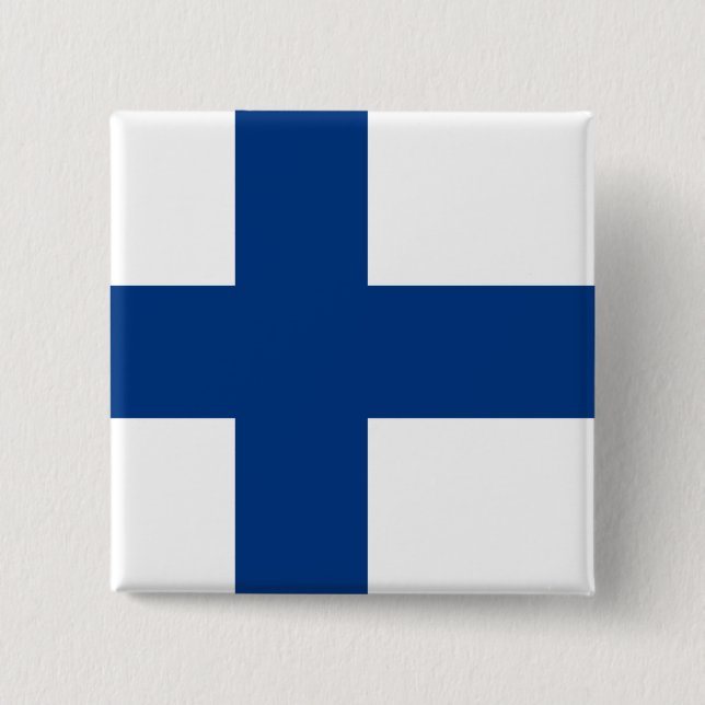 Finlands flagga knapp (Framsida)