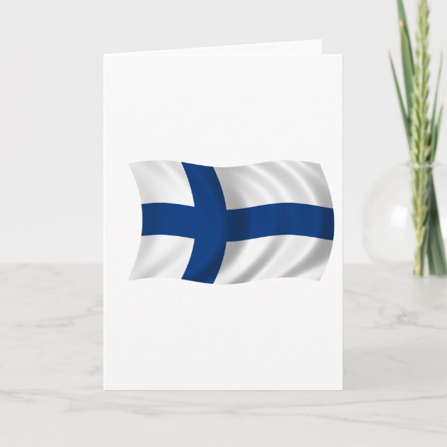 Finlands flagga kort (Framsida)