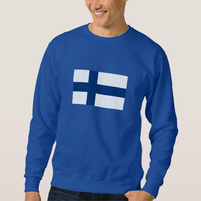 Finlands flagga lång ärmad tröja (Framsida)