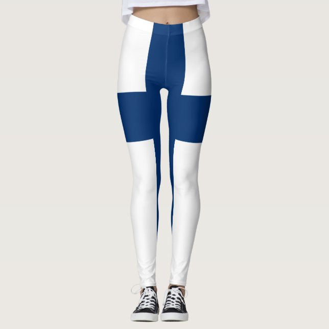 Finlands flagga leggings (Framsida)