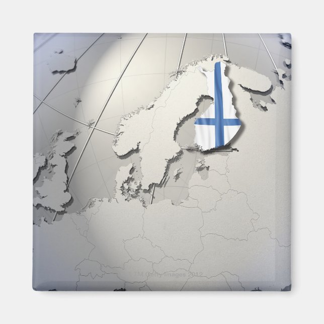 Finlands flagga magnet (Framsidan)