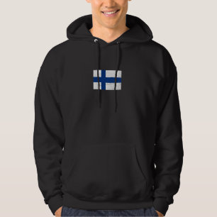 Finlands Flagga med Vintage Finlands Färg Hoodie
