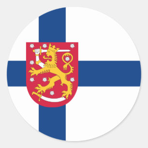 Finlands Flagga och Jacka av Arm, Finlands Flagga Runt Klistermärke