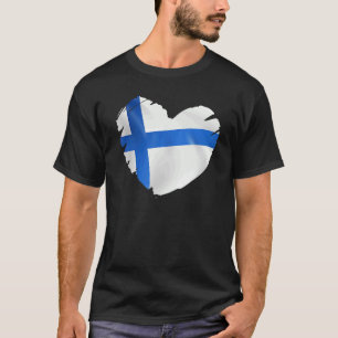 Finlands Flagga om formen på hjärtat i Finland T Shirt