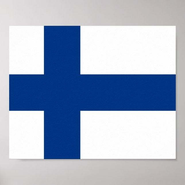 Finlands flagga poster (Framsidan)
