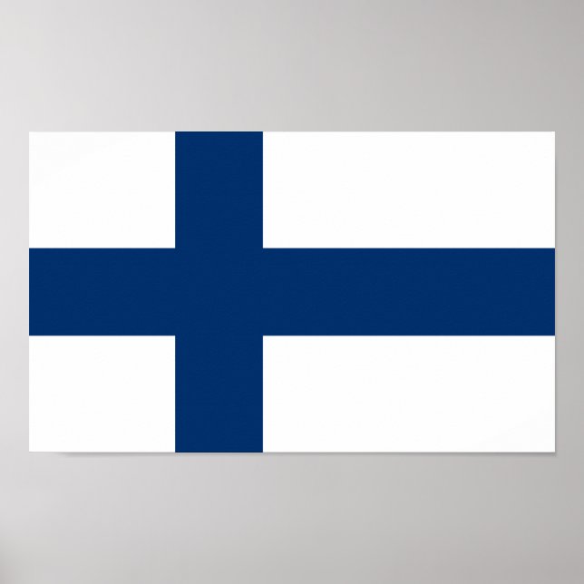 Finlands flagga poster (Framsidan)