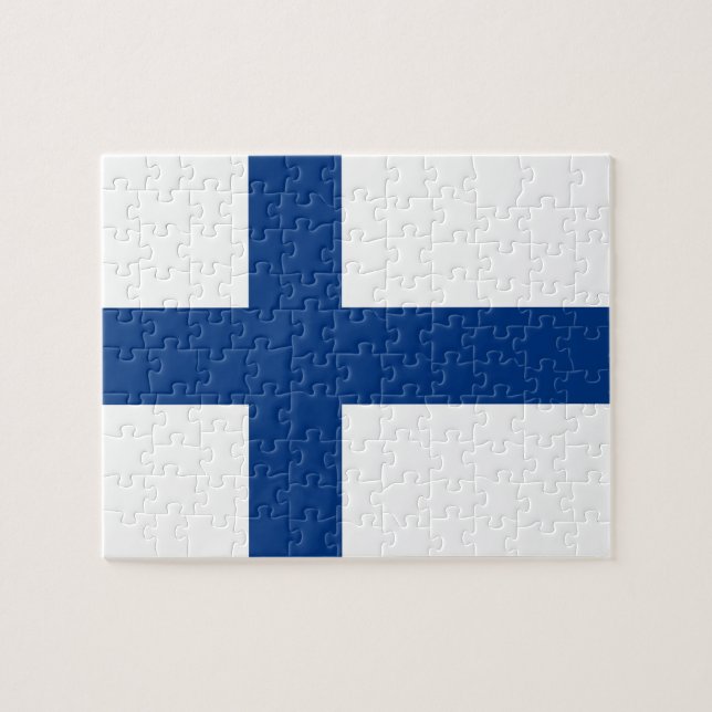 Finlands flagga pussel (Horisontell)