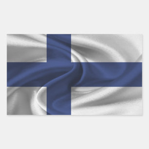 Finlands flagga rektangulärt klistermärke
