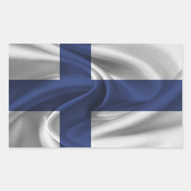 Finlands flagga rektangulärt klistermärke (Framsida)