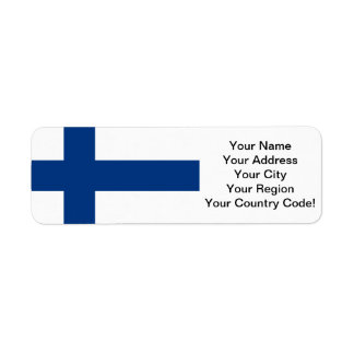 Finlands flagga returadress etikett