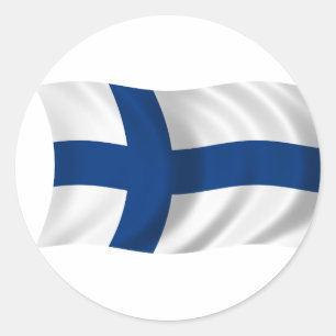 Finlands flagga runt klistermärke